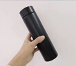 304不锈钢智能温显保温杯500ml测温小容量便携带显示茶水分离水杯 可替换电池显示【黑色】 实拍图