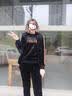 慕之美轻奢运动套装女春秋洋气妈妈装品牌卫衣外套居家锻炼通勤运动服棉 卡其色 L(建议91-110斤) 实拍图