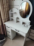 华莱德欧式梳妆台卧室简约现代2025年新款书桌化妆桌一体化妆台梳妆桌子 【圆镜四抽款】80公分暖白色 实拍图