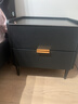 顾家家居（KUKA）意式卧室双抽储物床头柜7996 【可可黑+黑色岩板】旗舰款床头柜 实拍图