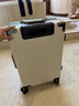 狄斯顿保罗  铝框行李箱男女新款拉杆箱万向轮拉杆箱大容量旅行箱登机密码箱 亮白色-加厚合金框【箱体可坐人】 20英寸 实拍图