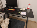甄严选电脑桌台式电竞桌椅套装组合桌子办公家用桌学习桌书房书桌写字桌 【黑架+黑碳纤纹面】单桌160*70 实拍图