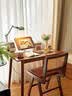 慕加书桌书柜一体桌学生家用学习写字桌卧室台式电脑桌实木腿办公桌子 【加粗纯实木腿】胡桃色80*55CM 实拍图