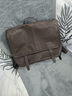 裘真【宋佳同款】植鞣羊皮信使双肩包大容量上班通勤休闲背包新款 咖啡色-小号 实拍图