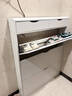 米昊（MIHAO） 鞋柜超薄多功能翻斗玄关柜防尘储物柜家用门口现代简约木鞋柜 【三斗双柜】暖白色100*17*130cm 实拍图