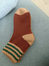 5双装棉袜子女冬季加绒毛巾袜条纹美拉德保暖长袜秋冬款中筒袜 MSF24037混色3双 实拍图