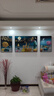 Sixpoetry 客厅装饰画现代简约沙发背景墙壁画轻奢三联晶瓷画大气高档挂画 家和富贵（铝合金外框） 晶瓷画左右50*70+中间100*70亮面 实拍图