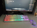 狼蛛（AULA）T101真机械手感键盘鼠标套装 有线键鼠套装 游戏办公电脑键盘 混光 吃鸡套装 金属面板 银白 实拍图