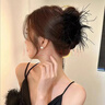 格蒙羽毛抓夹女后脑勺发夹高端发饰高级感夹子2025新款毛毛发卡鲨鱼夹 实拍图