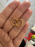 周六福简约足金999黄金耳圈耳环女生日礼物计价AA090923 一对 约1.24g 实拍图