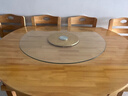 餐桌转盘家用钢化玻璃底座圆桌转盘桌面酒店餐厅家庭用旋转盘 龙凤呈祥-直径90cm 实拍图