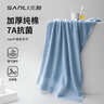 三利7A抗菌浴巾纯棉100%加大加厚吸水速干男士女成人家用裹巾 蓝色 实拍图