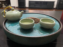 唐丰陶瓷干泡茶台圆形干泡茶盘小型家用沥水盘轻奢现代茶具茶台蓄水盘 绿窗干泡盘(大) 实拍图