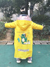 牧萌儿童雨衣带书包位男童女童女孩加长全身学生雨披 黄色恐龙 2XL 实拍图