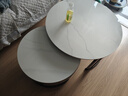 柏莱帝尼（Bolatine）实木茶几客厅岩板轻奢小户型可伸缩圆形茶几桌 黑架灰柜【80雪山白+60雪山白】 实拍图
