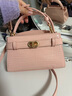 CHARLES&KEITH鳄鱼纹凯莉包手提斜挎婚包包女包生日礼物CK2-50270880-1 粉红色Pink S 实拍图
