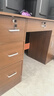 甘慕实木办公桌办公室职员电脑桌财务工位双人位桌椅组合简易书桌子 【五抽带门】深胡桃色120cm 单桌 实拍图