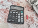 得力（deli）双电源计算器桌面办公计算器财务办公学习用品12位大屏幕数显桌面计算机  0677 实拍图