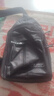 【已售300万】新款男女皮革触感胸包休闲时尚牛津布单肩包斜挎包 双层-黑色（高性价比） 实拍图