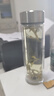 明霞 双层玻璃杯男商务茶杯便携带茶隔办公茶水杯双层隔热加厚底杯子 450ml银白色(加厚防爆) 实拍图