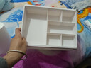 京东物流 化妆品收纳盒梳妆台置物架桌面高级感整理抽屉柜 中号2层（1层抽屉+1层顶部置物架） 24*20*12cm 透明白 实拍图