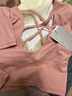 VICTORIATOURIST瑜伽服女春夏跑步运动套装普拉提健身服美背含胸垫两件套粉M 实拍图