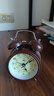 得力（deli）儿童节迷你复古机械闹钟夜灯床头闹钟儿童学生开学升学必备  棕色9024开学开学季新年礼物 实拍图