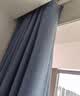 水星家纺免打孔窗帘遮光卧室全遮光布杆子全套飘窗遮阳帘3.6x2.7m蓝色 实拍图