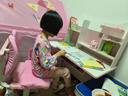 忆瞳儿童学习桌小学生家用写字书桌小孩写作业专用桌子可升降桌椅套装 80至臻粉-环保桌椅-阅读架 实拍图