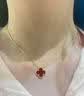 梵克雅宝（Van Cleef & Arpels）项链女款 四叶草项链Alhambra系列女士项链 送礼物【双11抢先购】 中号 红玉髓 VCARD38500 15MM 保卡信息-25-26年 实拍图