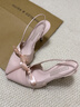 CHARLES&KEITH缎面蝴蝶结尖头高跟凉鞋女生日礼物女神节礼物送女友CK1-60361556 Light Pink浅粉色 37 实拍图
