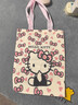 卡通蝴蝶结新款日系极简帆布包单肩上课通勤耐磨手提包 蝴蝶结kt猫27*24cm 实拍图