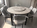丰舍 餐桌 可变圆桌伸缩折叠实木岩板餐桌椅组合现代轻奢餐桌餐厅饭桌 黑灰色-意大利灰岩板-101皮椅 【1.35米】 一桌6椅 实拍图