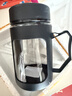 玻璃水杯商务杯大容量男女生带盖泡茶饮水礼品杯家用把手杯 黑色500ml1只 实拍图