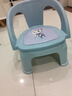 儿童靠背椅子宝宝吃饭餐椅放屁小凳子防滑家用板凳卡通幼儿叫叫椅 蓝色 实拍图
