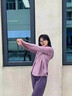 茵侨伊跑步运动套装女夏季健身房晨跑速干春秋宽松户外运动服健身瑜伽服 紫外套+紫短袖+紫长裤 S码 建议80-100斤 实拍图