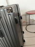 欧遥高颜值铝框行李箱可坐人男女学生潮流大容量拉杆箱加厚密码旅行箱 深灰色【铆钉加固铝合金款】 24英寸 【商务出差，轻便顺滑】 实拍图