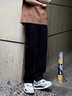 垂感冰丝裤子男士夏季薄款长裤潮牌大码宽松直筒阔腿裤休闲裤男款 叁友-K23黑色 厂家清仓甩卖特价款 L （建议105-120斤内） 实拍图