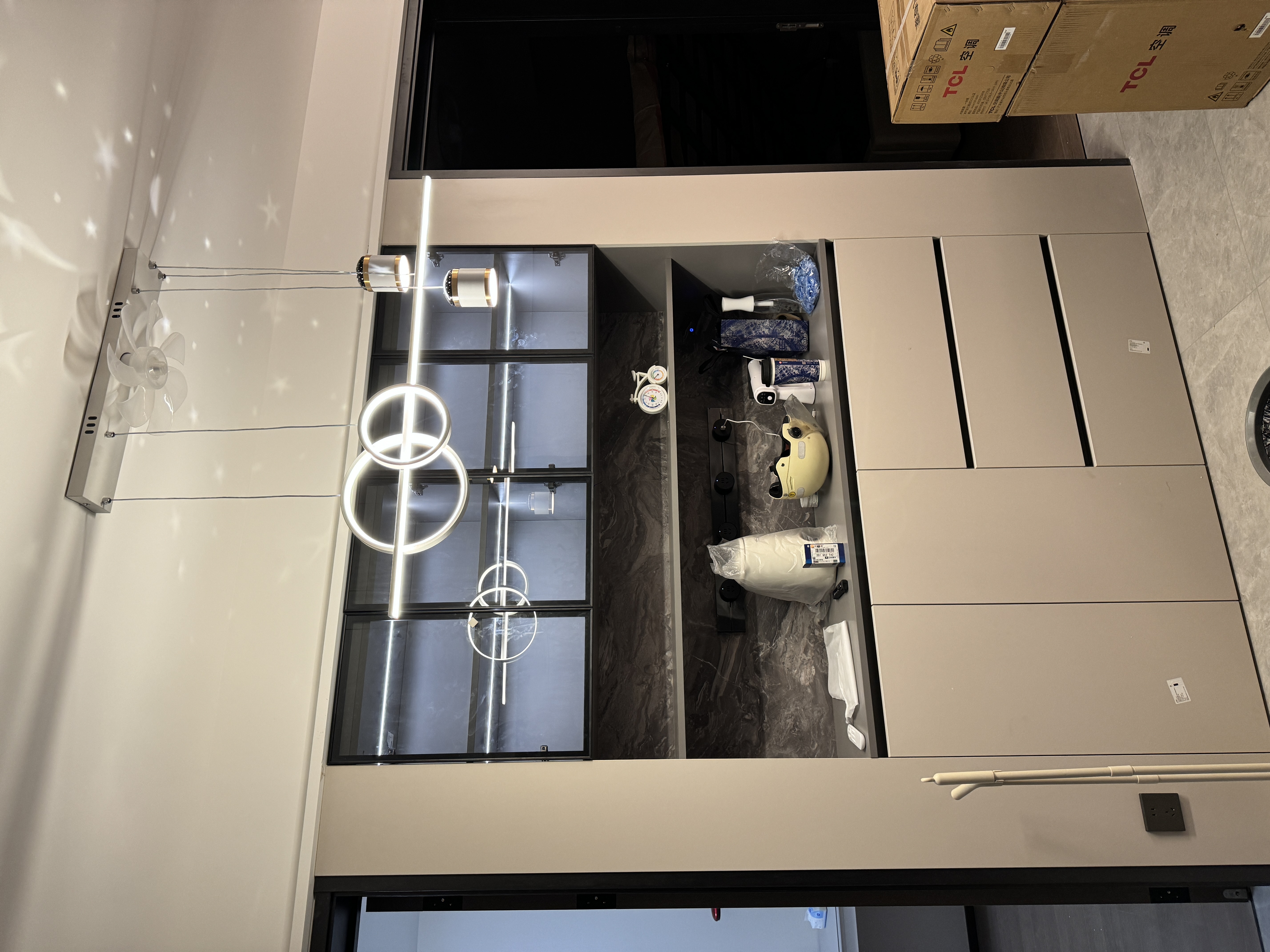 梵季（Fanji）客厅吊灯现代简约灯饰网红轻奢北欧灯具创意个性卧室吧台餐厅吊灯 风扇款满天星白色+三色无极调光 实拍图