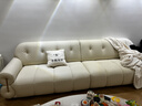 冬熊棉花糖真皮沙发法式奶油风客厅小户型轻奢白色钢琴键云朵沙发 【大四人位3.1米】 头层真皮【旗舰版】凝胶记忆棉+6CM紫罗兰 实拍图