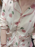 女士睡衣春秋纯棉质长袖开衫翻领可爱家居服秋天可外穿学生套装 2036浅杏粉花兔 L 实拍图