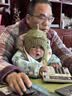 巴拉巴拉童装婴儿连体衣羽绒服假两件宝宝衣服冬装外出男童女童保暖厚时尚 小熊和苹果-灰鸭绒 90 cm-充绒量107g 实拍图