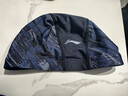 李宁（LI-NING）泳帽男女长发舒适布游泳帽时尚护耳不勒头印花泳帽6282蓝 实拍图