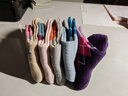 浪莎羊毛女士袜子女秋冬加厚保暖中筒女袜兔羊毛长袜菱格款 实拍图