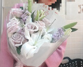 当天小时达520礼物送女朋友老婆道歉百合玫瑰康乃馨鲜花同城递速 仲夏时光白百合曼塔玫瑰花束 实拍图