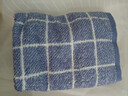 洁丽雅（Grace）毛巾家纺 经典格纹系列新疆棉强吸水洗脸面巾 二条装 兰/灰 实拍图