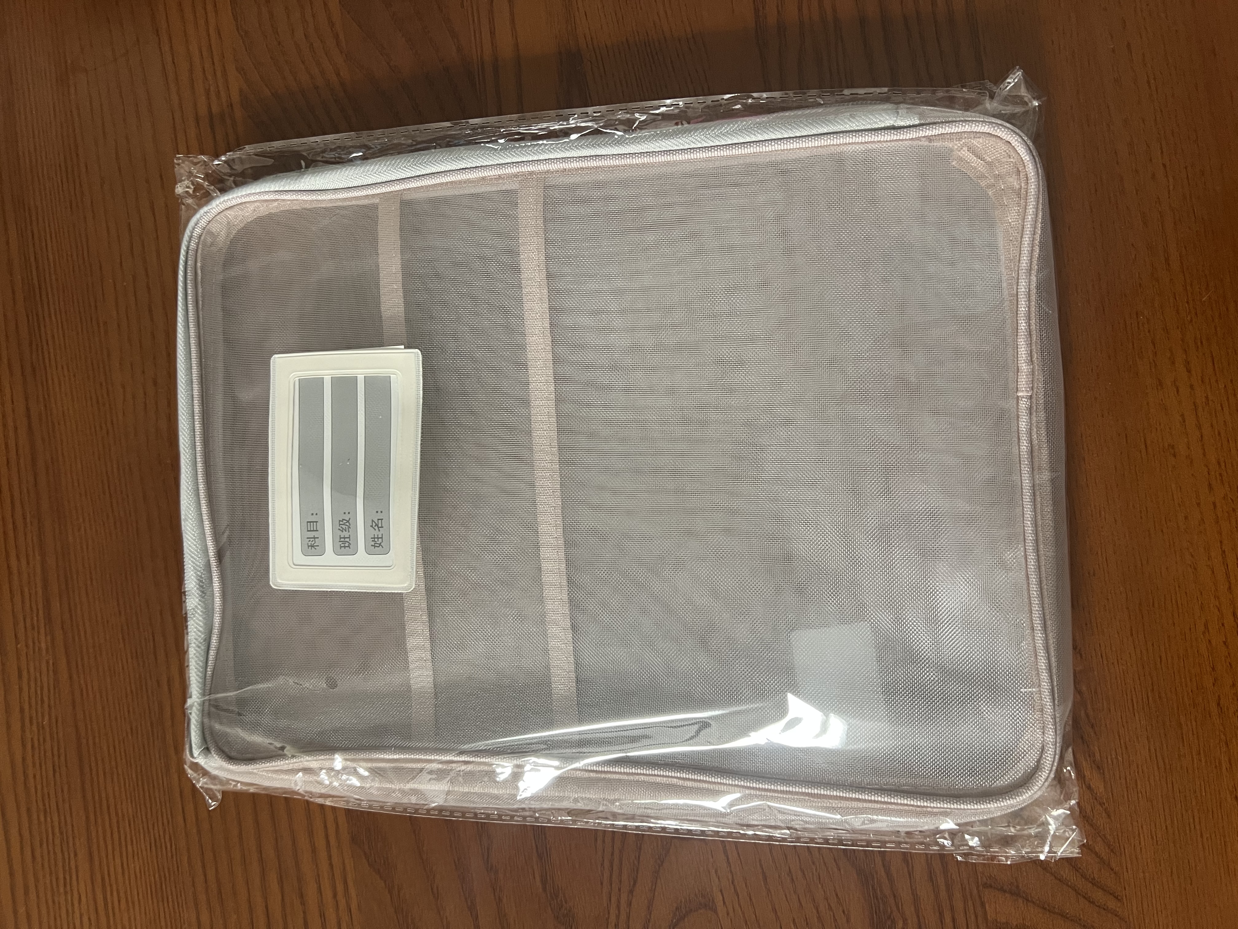 三年二班X尼维优品美术袋L型科目袋拉链网纱手提科目分类文件夹文件袋学生试卷收纳袋手提袋 粉色开学文具 实拍图