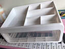 京东物流 化妆品收纳盒梳妆台置物架桌面高级感整理抽屉柜 中号2层（1层抽屉+1层顶部置物架） 24*17*12cm 透明白 实拍图