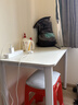 甄严选电脑桌台式家用简约办公书桌女生卧室学习写字桌小户型化妆桌子 暖白色100*50【升级加固框架】 实拍图