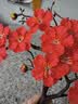 梅花仿真花腊梅假花中式家居装饰绢花禅意插花客厅摆件塑料花树枝 单支红色梅花 实拍图